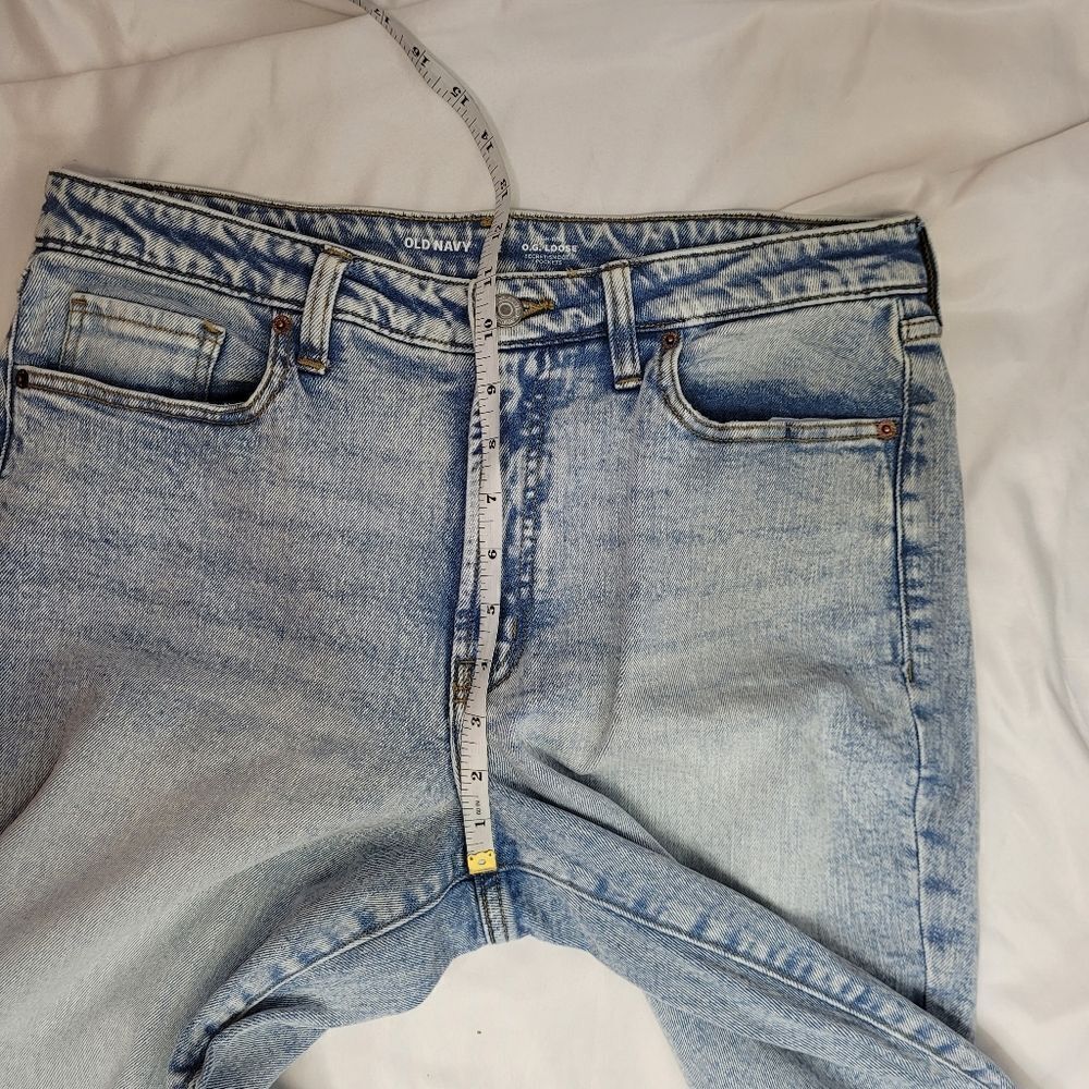 OLD NAVY high waist OG loose light wash stretch straight leg jeans 12 - Picture 8 of 9